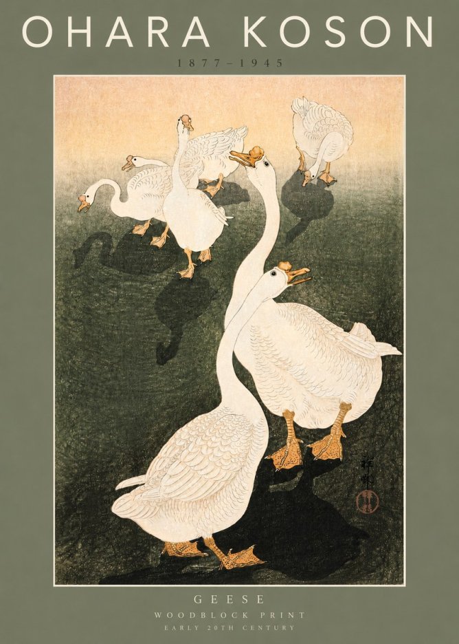 Ohara Koson Geese No2 - Plakát