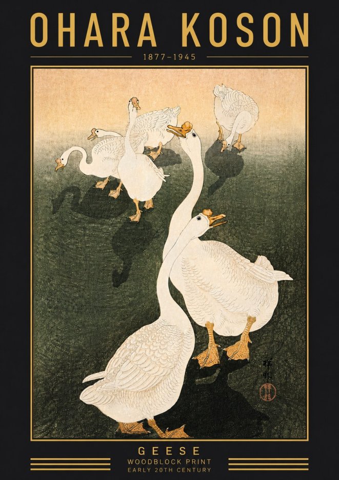 Ohara Koson Geese No5 - Plakát