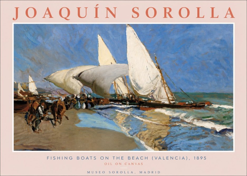 Sorolla Fishing Boats on the Beach (Valencia), 1895 No6 - Plakát