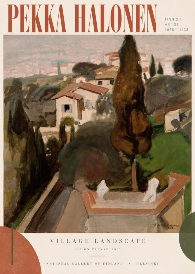 Pekka Halonen Village Landscape No3 - Plakát