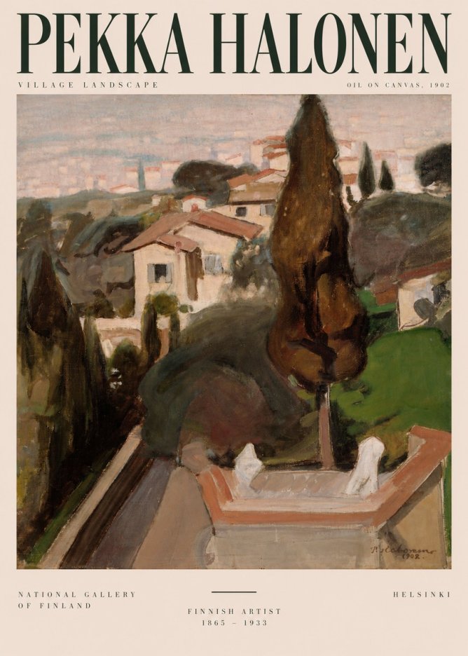 Pekka Halonen Village Landscape No4 - Plakát