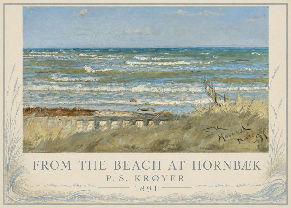 P.S. Krøyer From the Beach at Hornbæk · 1891 No3 - Plakát