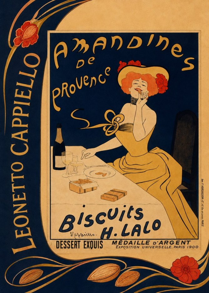 Leonetto Cappiello Amandines De Provence Biscuits H. Lalo I No2 - Plakát