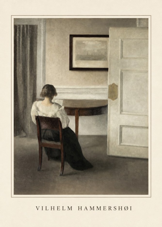 Vilhelm Hammershøi Interior with a Woman, Strandgade 30 No5 - Plakát