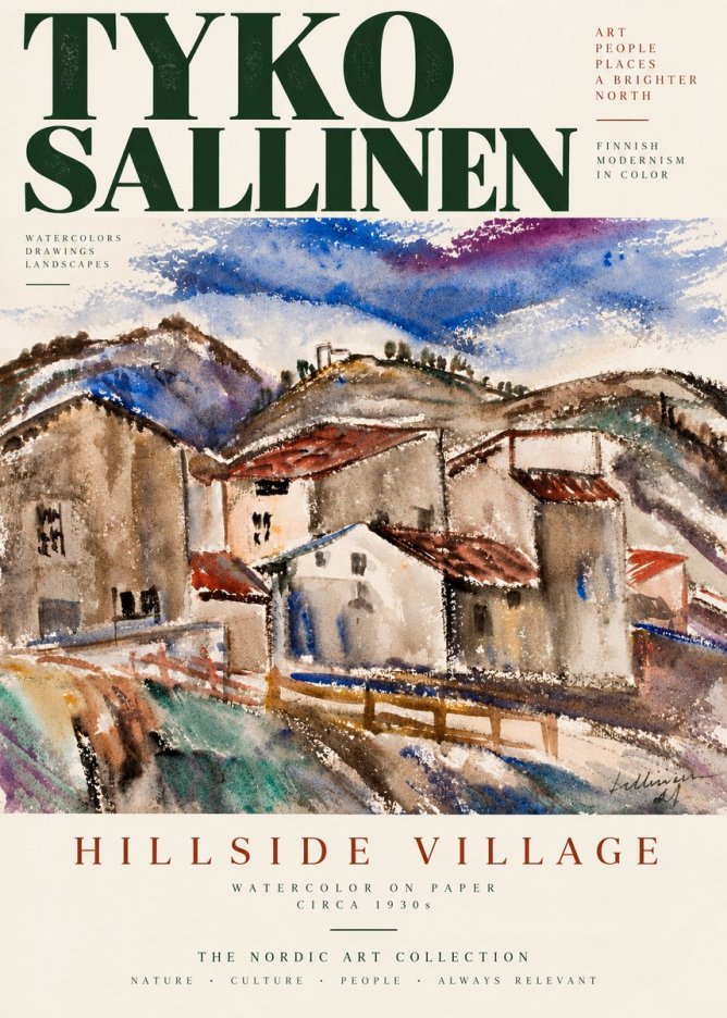 Tyko Sallinen Hillside Village No4 - Plakát