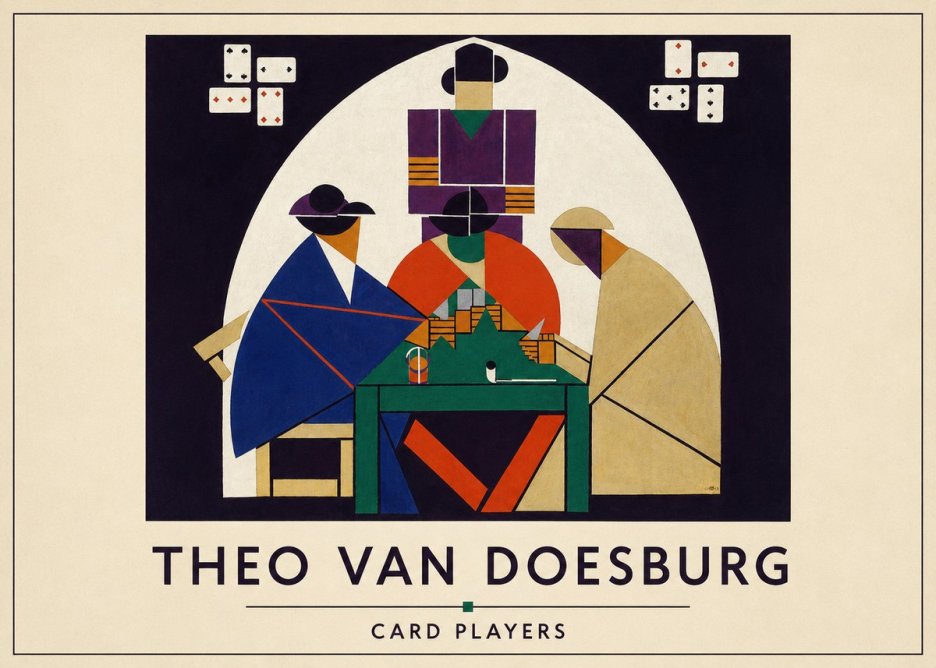 Theo van Doesburg Card Players No4 - Plakát