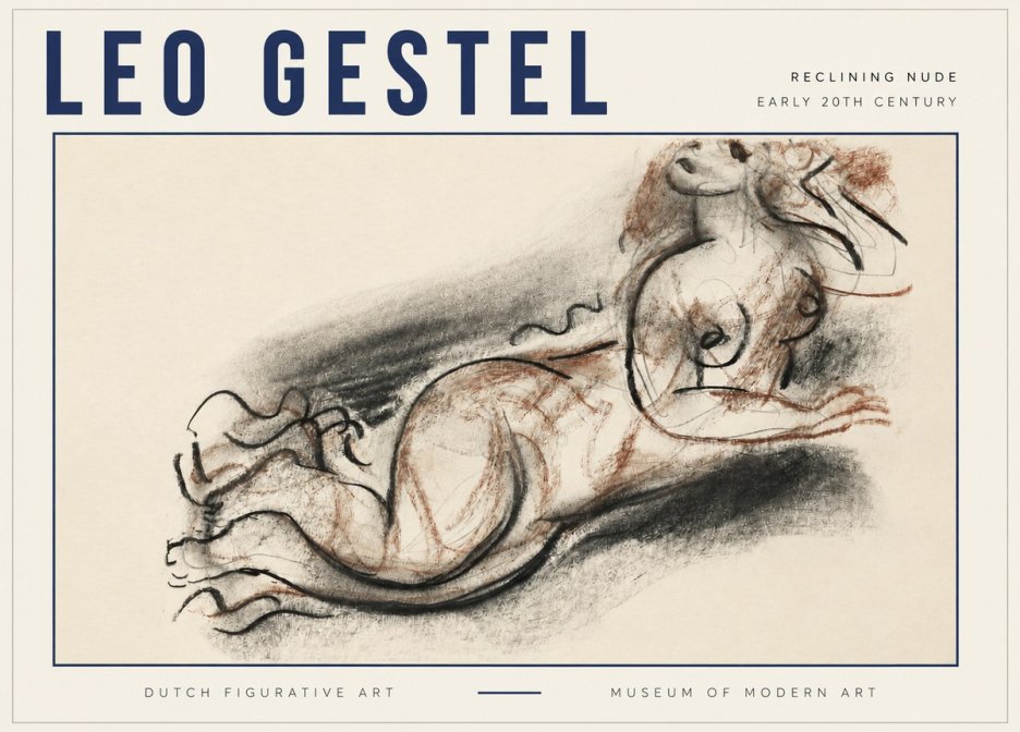 Leo Gestel Reclining Nude No3 - Plakát