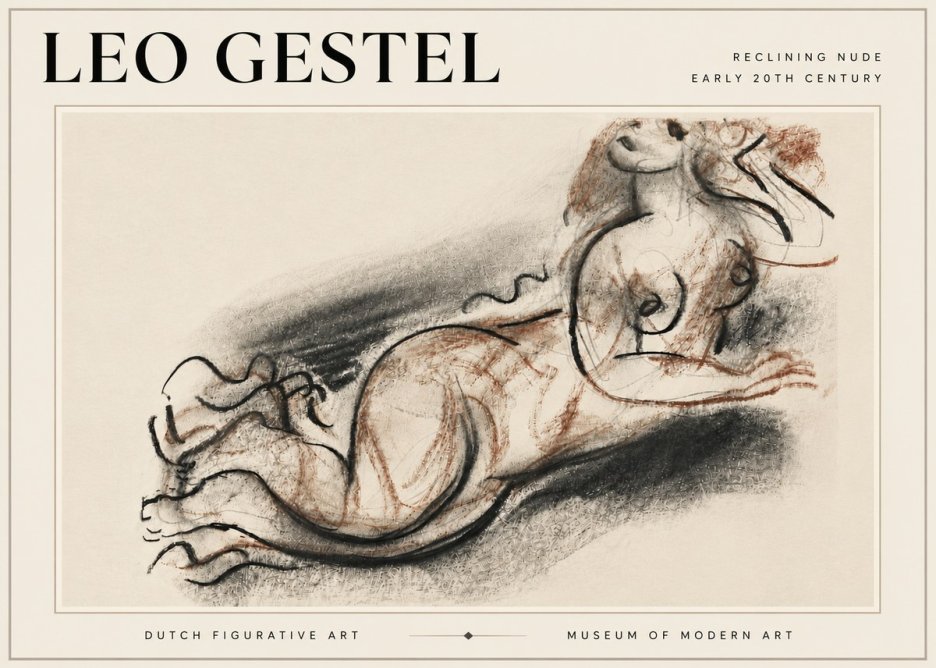 Leo Gestel Reclining Nude No6 - Plakát