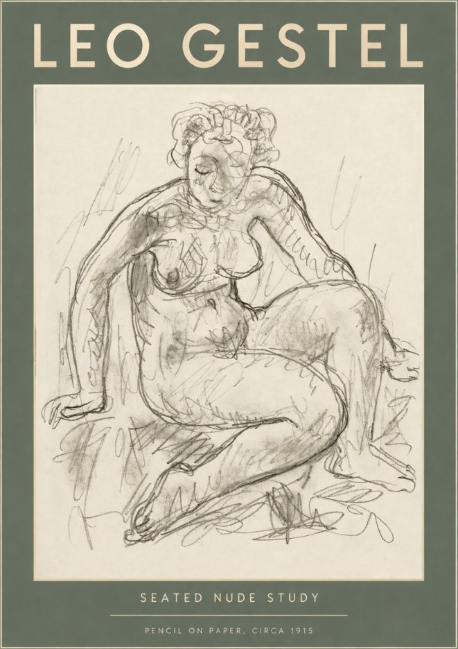 Leo Gestel Seated Nude Study No2 - Plakát