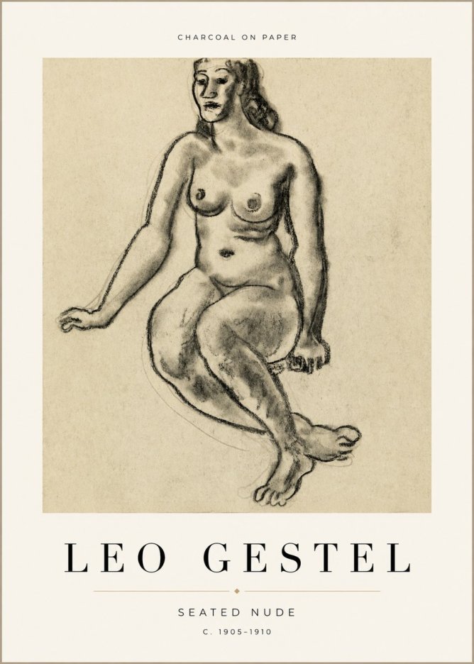 Leo Gestel Seated Nude No1 - Plakát