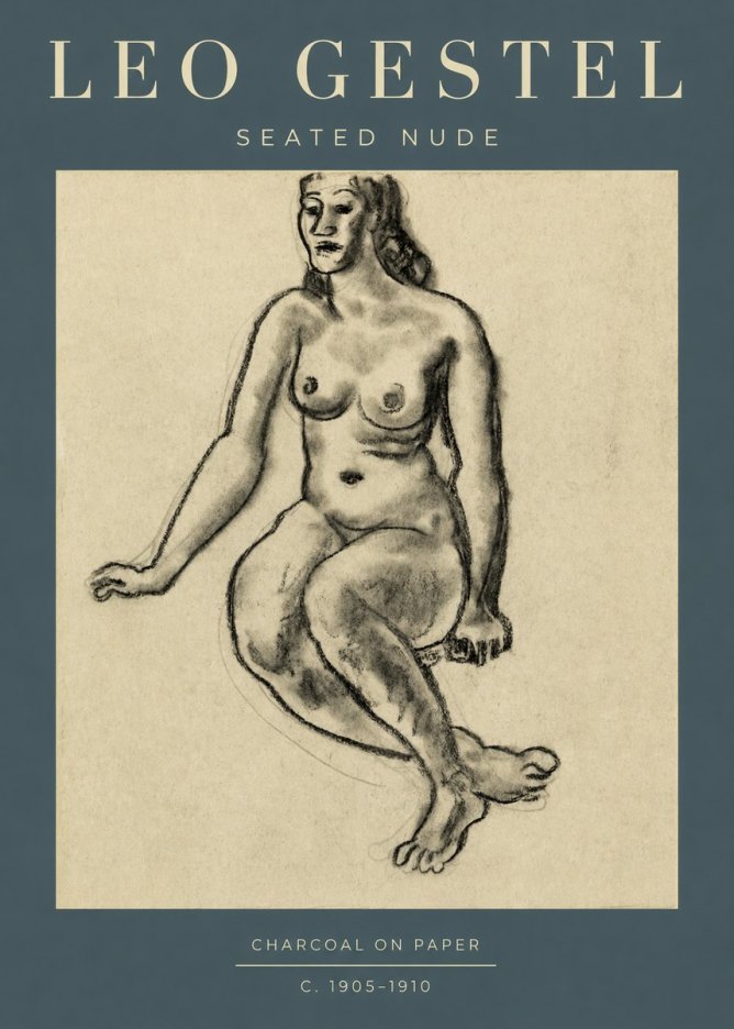 Leo Gestel Seated Nude No2 - Plakát