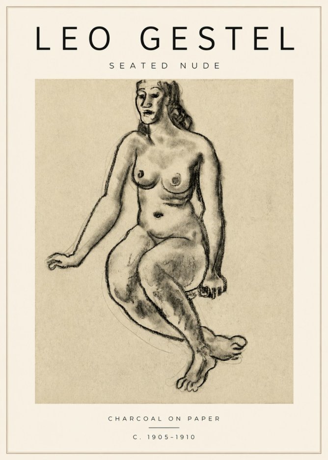 Leo Gestel Seated Nude No3 - Plakát