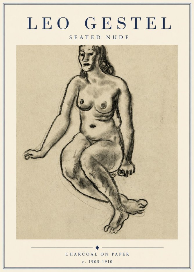 Leo Gestel Seated Nude No5 - Plakát