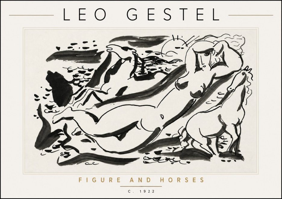 Leo Gestel Figure and Horses No6 - Plakát