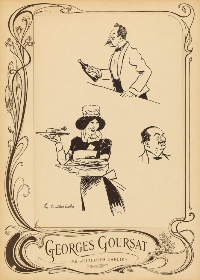 Georges Goursat Les Bouillons Carlier I No5 - Plakát