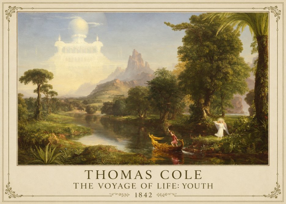 Thomas Cole The Voyage of Life: Youth I No1 - Plakát