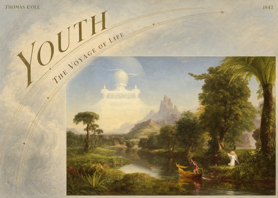 Thomas Cole The Voyage of Life: Youth I No6 - Plakát