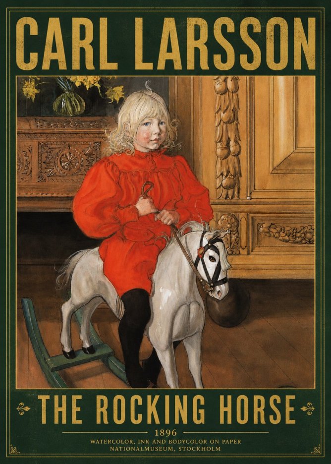 Carl Larsson The Rocking Horse No4 - Plakát