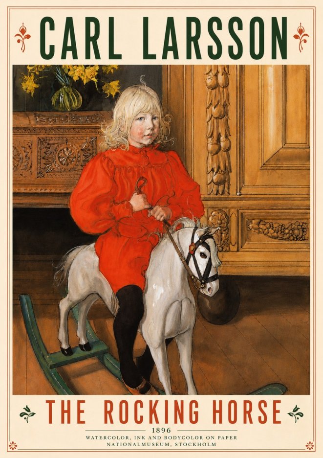 Carl Larsson The Rocking Horse No6 - Plakát