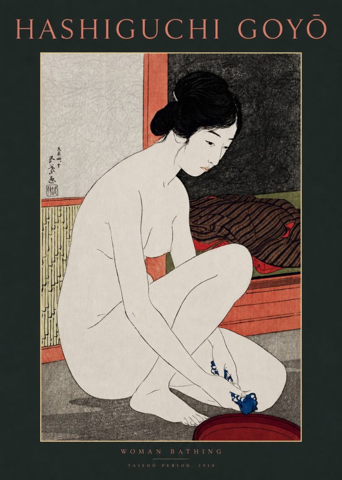 Hashiguchi Goyō Woman Bathing No2 - Plakát