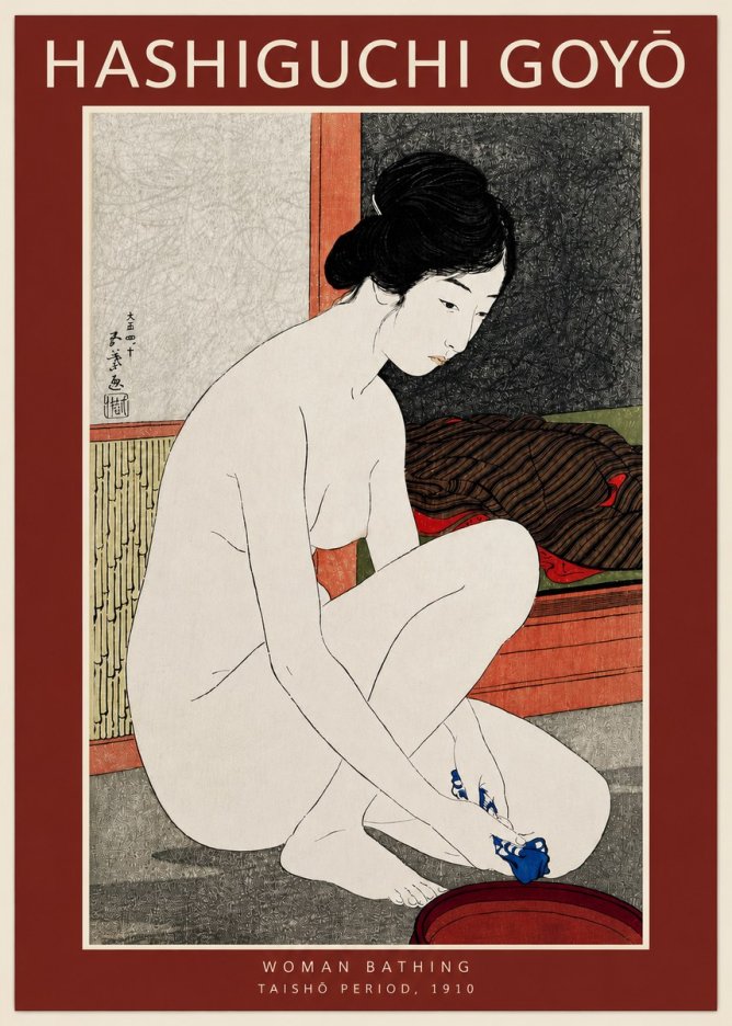 Hashiguchi Goyō Woman Bathing No3 - Plakát