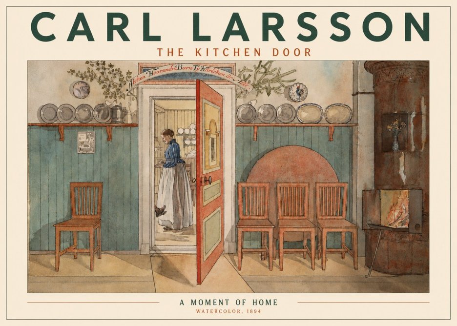 Carl Larsson The Kitchen Door No3 - Plakát