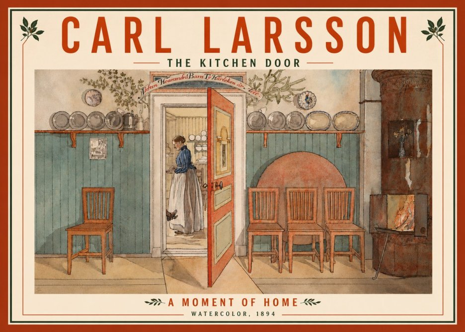 Carl Larsson The Kitchen Door No4 - Plakát