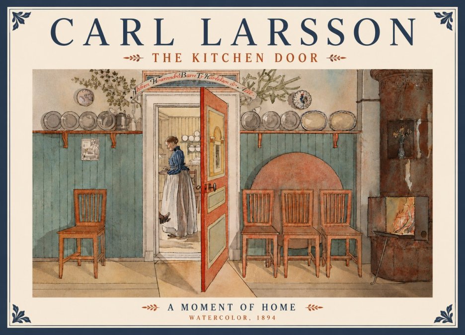Carl Larsson The Kitchen Door No6 - Plakát