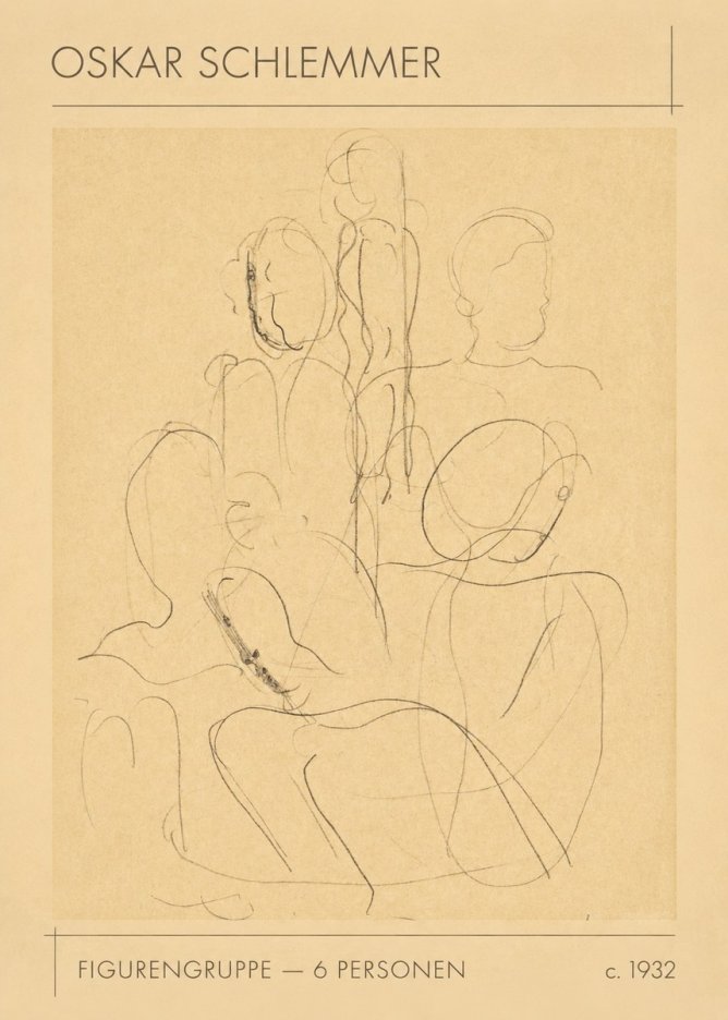 Oskar Schlemmer Figurengruppe - 6 Personen No1 - Plakát
