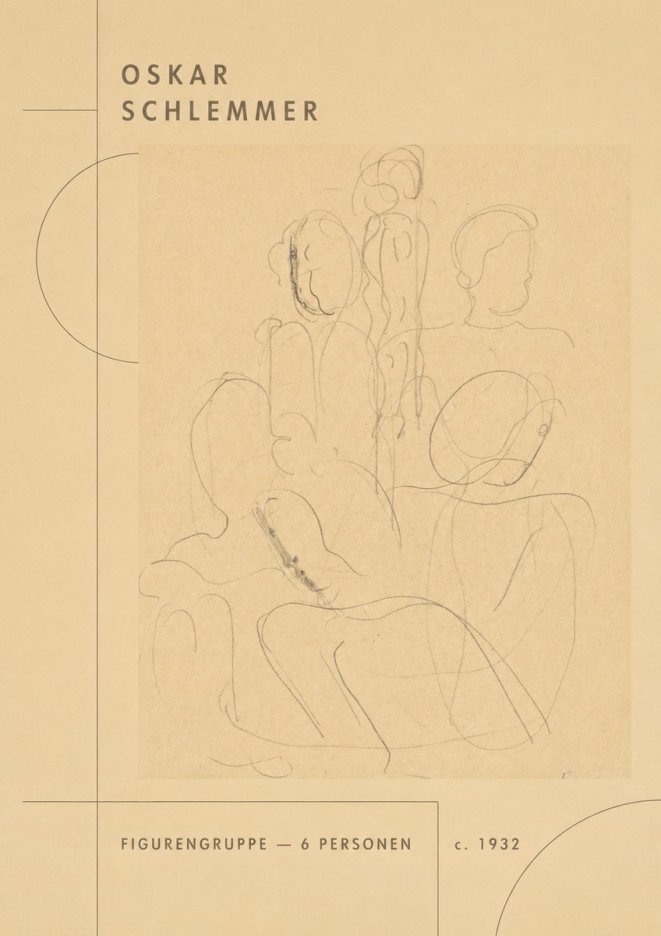 Oskar Schlemmer Figurengruppe - 6 Personen No2 - Plakát