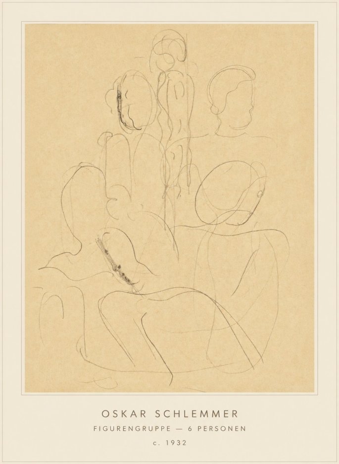 Oskar Schlemmer Figurengruppe - 6 Personen No4 - Plakát