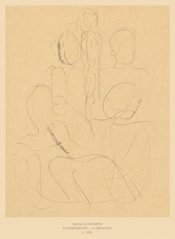 Oskar Schlemmer Figurengruppe - 6 Personen No6 - Plakát
