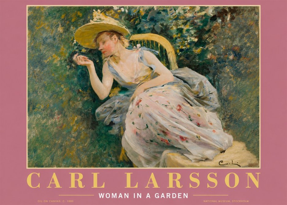 Carl Larsson Woman in a Garden No2 - Plakát