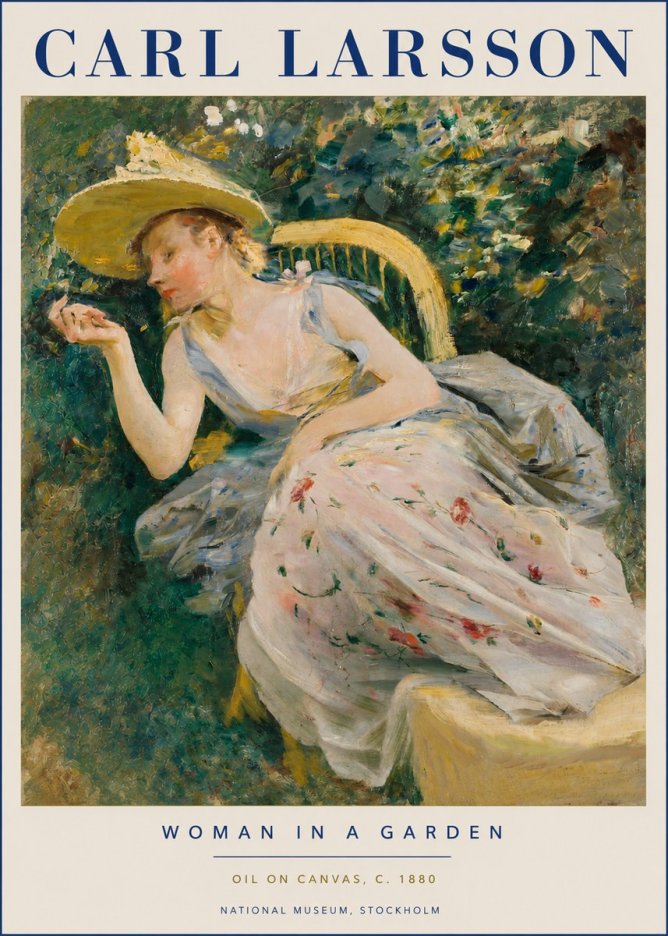 Carl Larsson Woman in a Garden No3 - Plakát