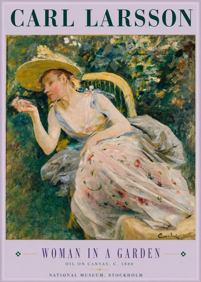 Carl Larsson Woman in a Garden No6 - Plakát