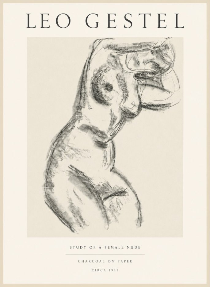 Leo Gestel Study of a Female Nude No1 - Plakát