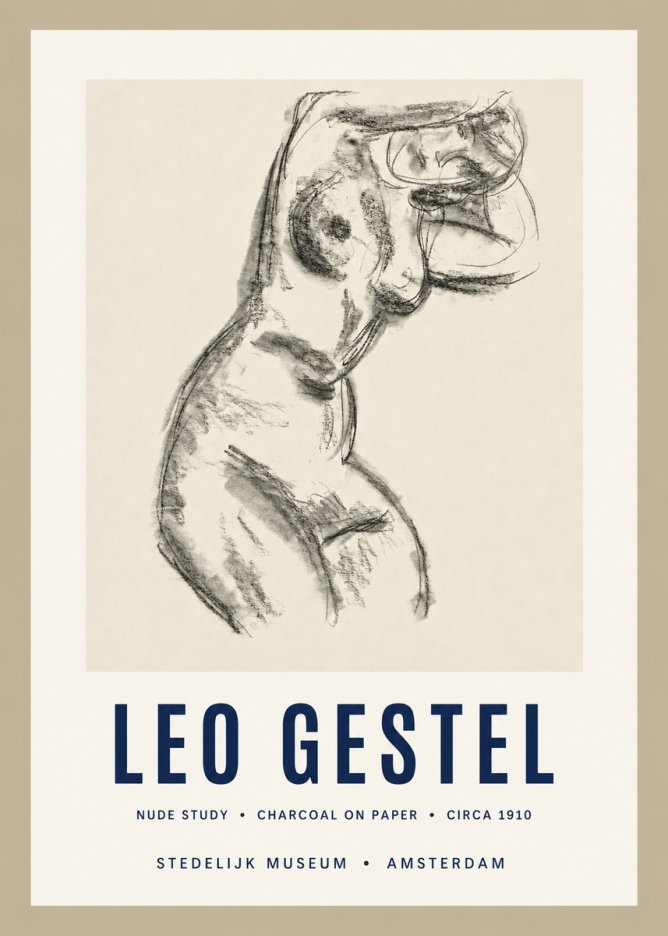 Leo Gestel Study of a Female Nude No3 - Plakát
