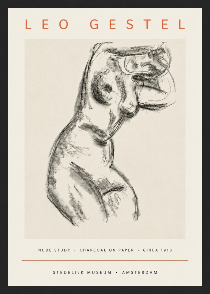 Leo Gestel Study of a Female Nude No4 - Plakát