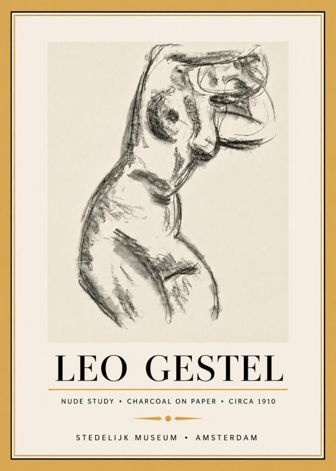 Leo Gestel Study of a Female Nude No5 - Plakát