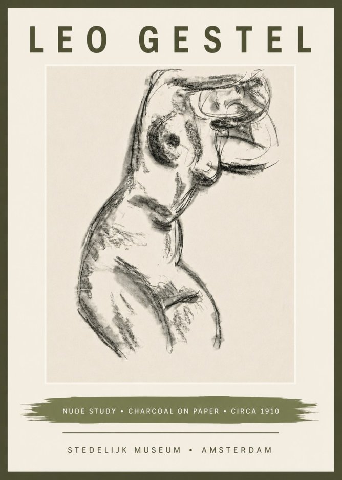 Leo Gestel Study of a Female Nude No6 - Plakát