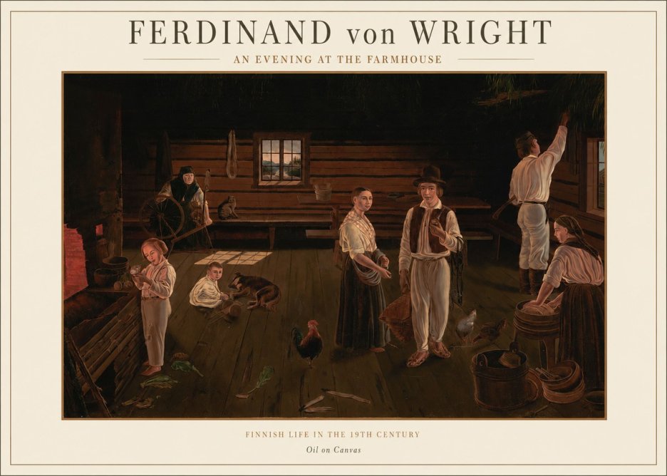 Ferdinand von Wright An Evening at the Farmhouse No1 - Plakát
