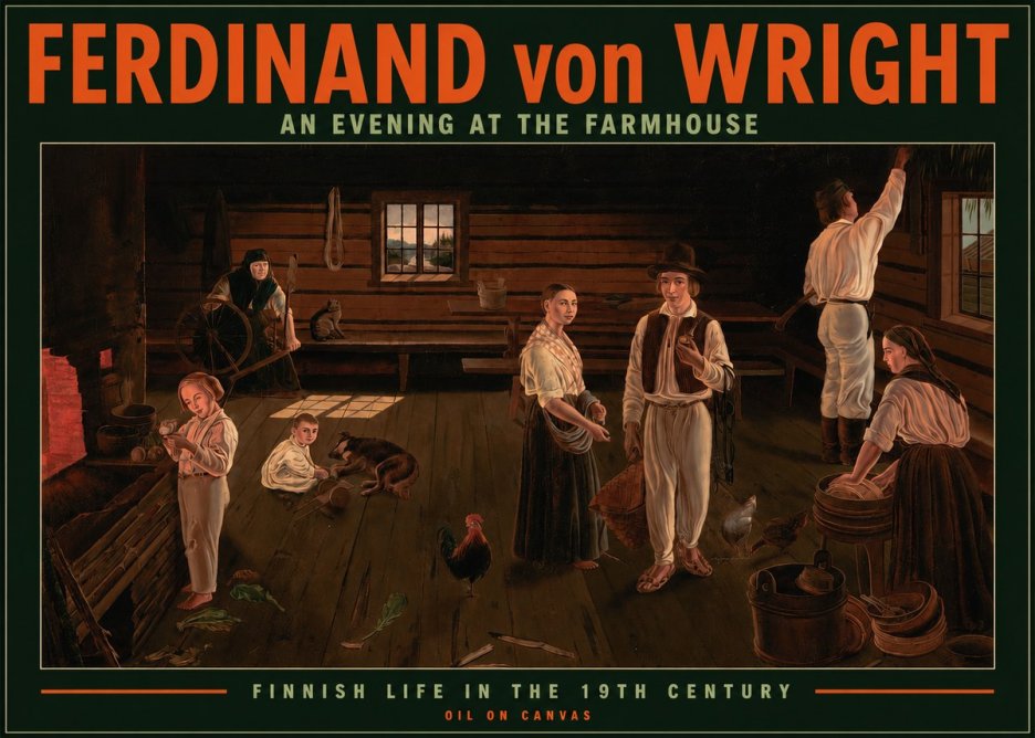 Ferdinand von Wright An Evening at the Farmhouse No2 - Plakát