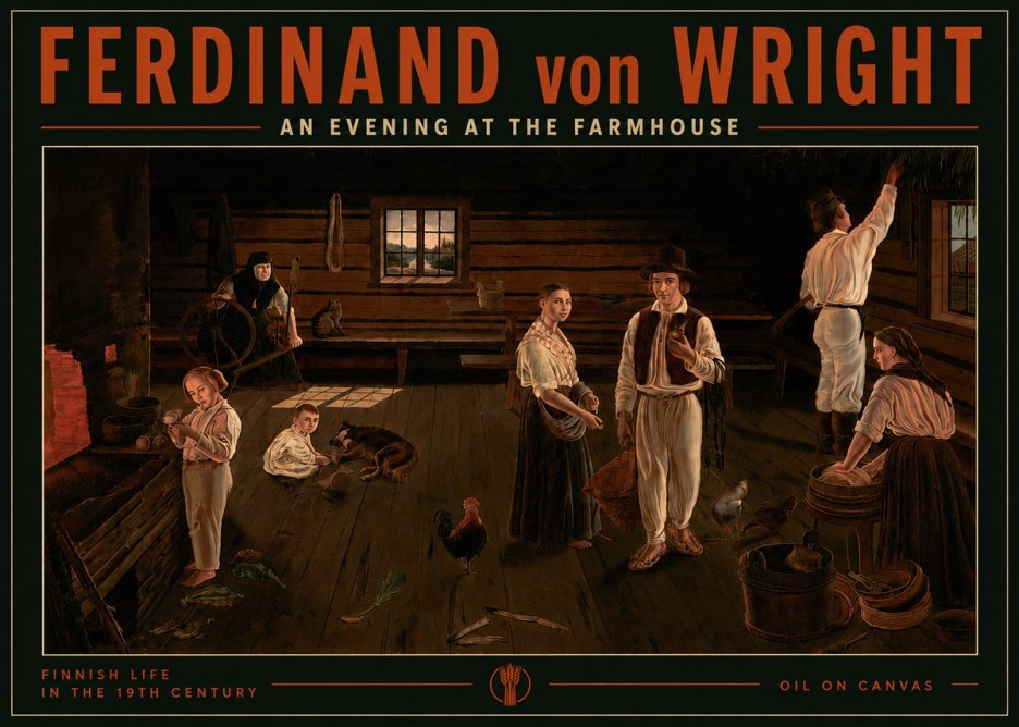 Ferdinand von Wright An Evening at the Farmhouse No5 - Plakát