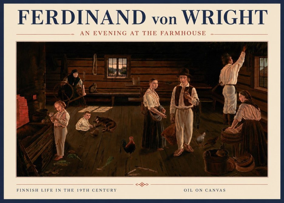 Ferdinand von Wright An Evening at the Farmhouse No6 - Plakát