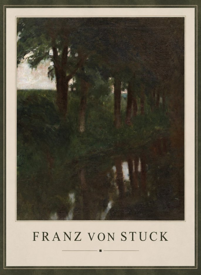 Franz von Stuck Woodland Reflections No1 - Plakát