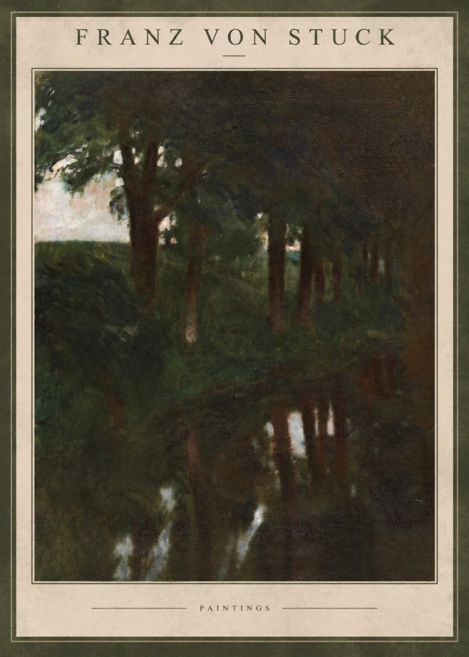 Franz von Stuck Woodland Reflections No4 - Plakát