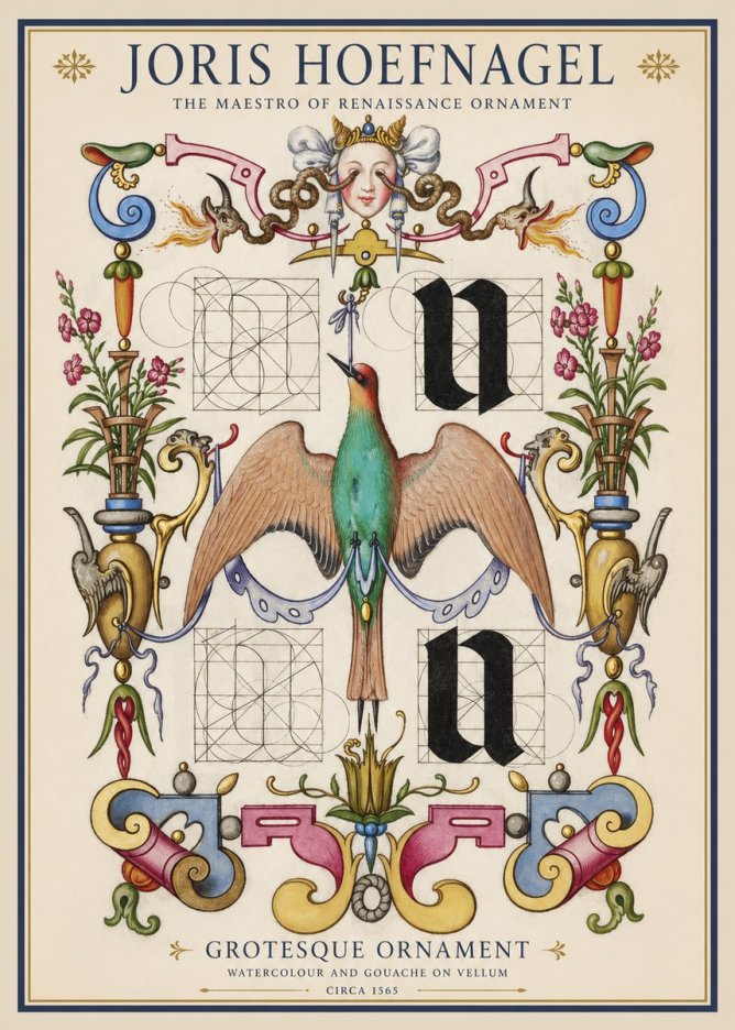Joris Hoefnagel Grotesque Ornament No1 - Plakát