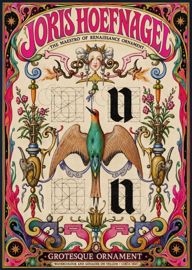 Joris Hoefnagel Grotesque Ornament No3 - Plakát