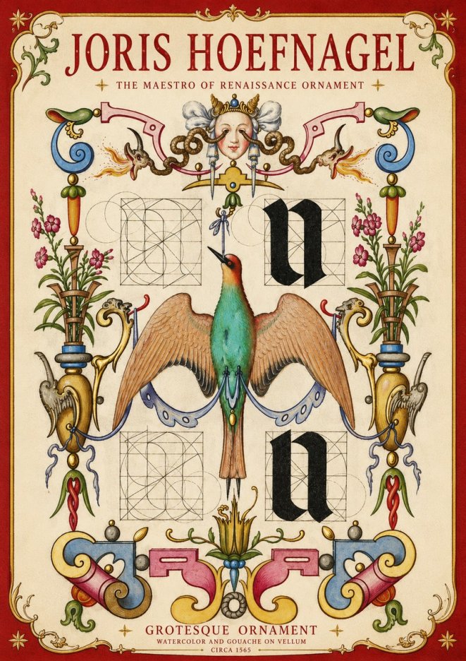 Joris Hoefnagel Grotesque Ornament No4 - Plakát