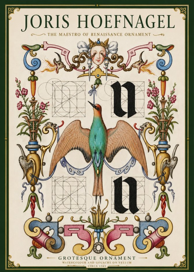 Joris Hoefnagel Grotesque Ornament No5 - Plakát